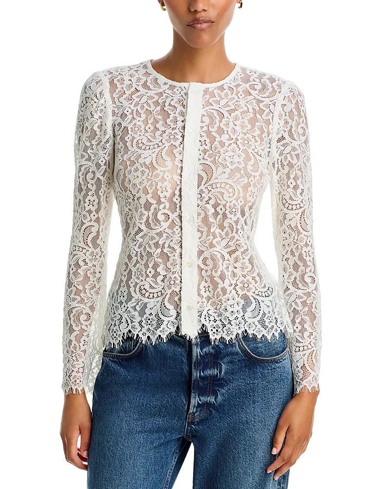 Verona Long Sleeve Slim Fit Lace Blouse