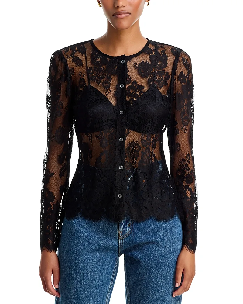 Verona Long Sleeve Slim Fit Lace Blouse