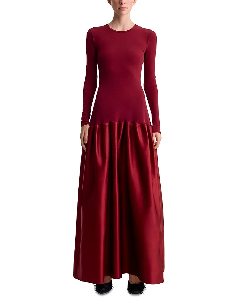 Catrin Mixed Media Flared Dress