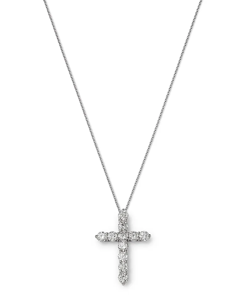 Diamond Cross Necklace in 14K White Gold, 3.30 Tcw by Bloomingdales Fine Collection