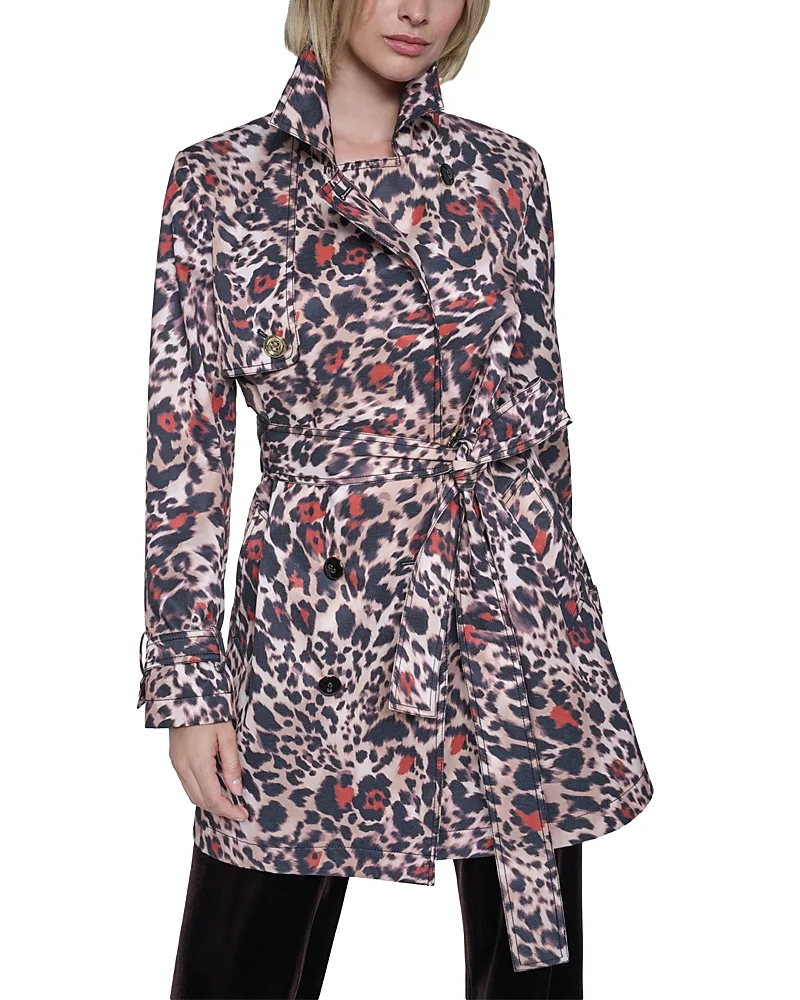 Animal Print Trench Coat