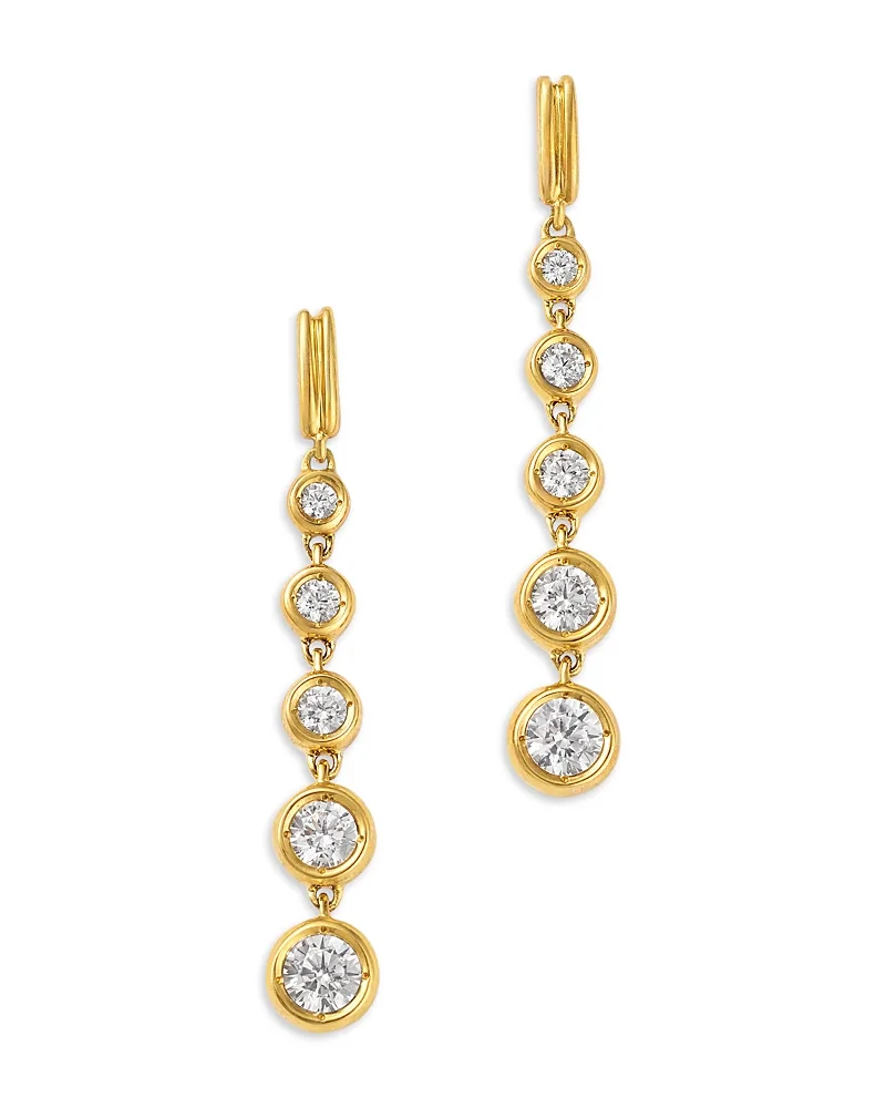 Diamond Graduated Droplet Earrings in 14K Yellow Gold, 0.50 Tcw