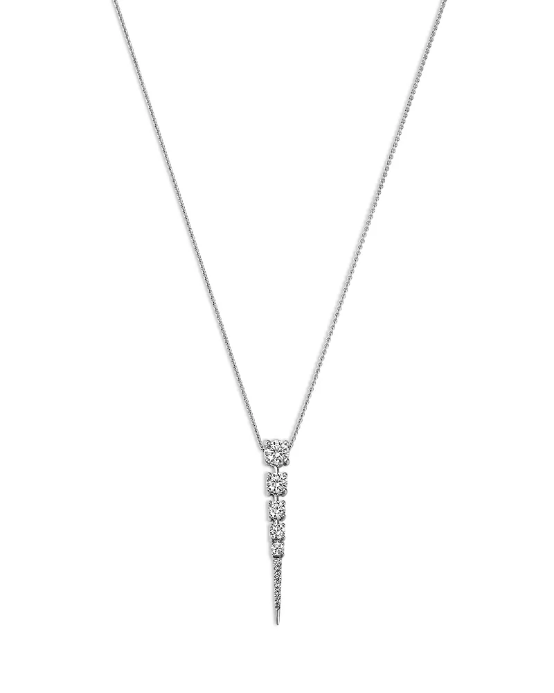 Diamond Graduated Pendant Necklace in 14K White Gold, 0.50 Tcw by Bloomingdales Fine Collection