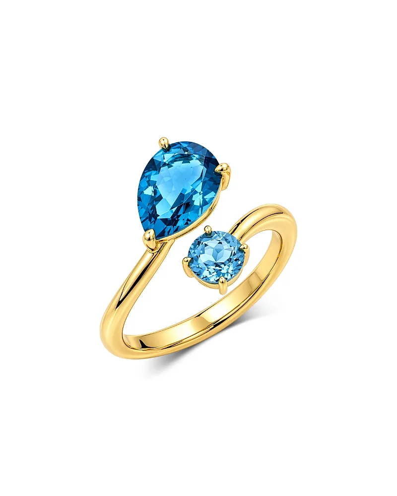 Blue Topaz Crossover Ring in 14K Yellow Gold by Bloomingdales Fine Collection