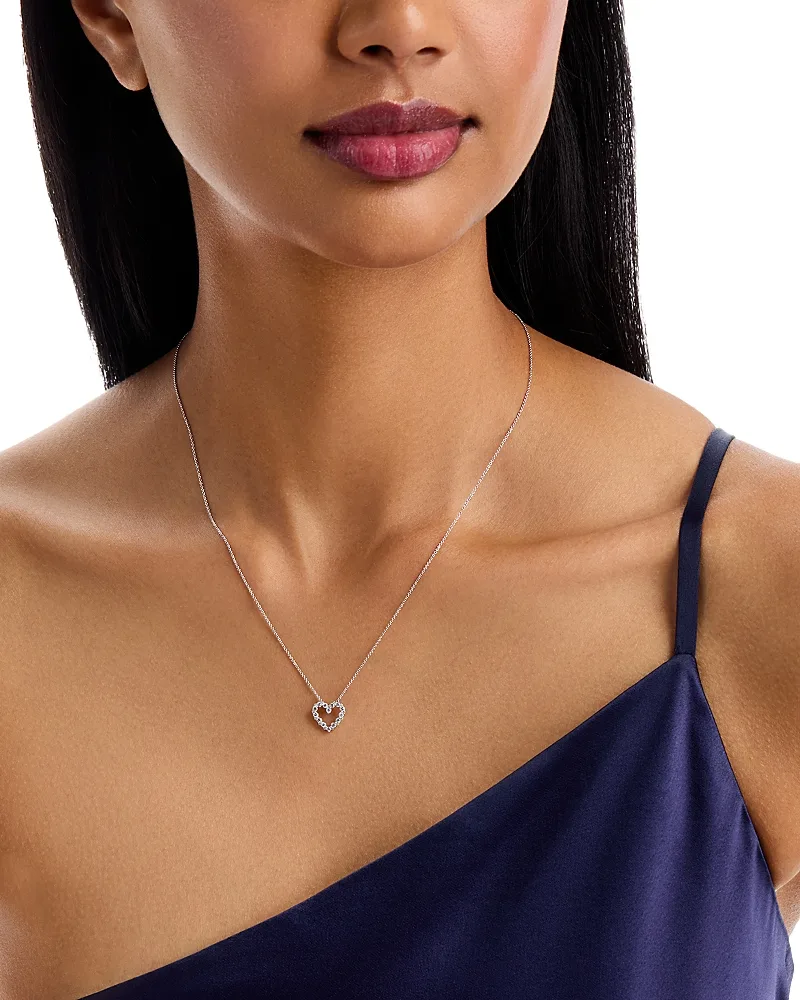 Diamond Heart Pendant Necklace in 14K White Gold, 0.25 Tcw by Bloomingdales Fine Collection