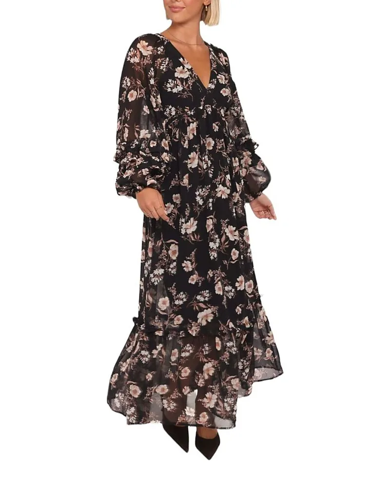 Evian Long Sleeve Maxi Dress