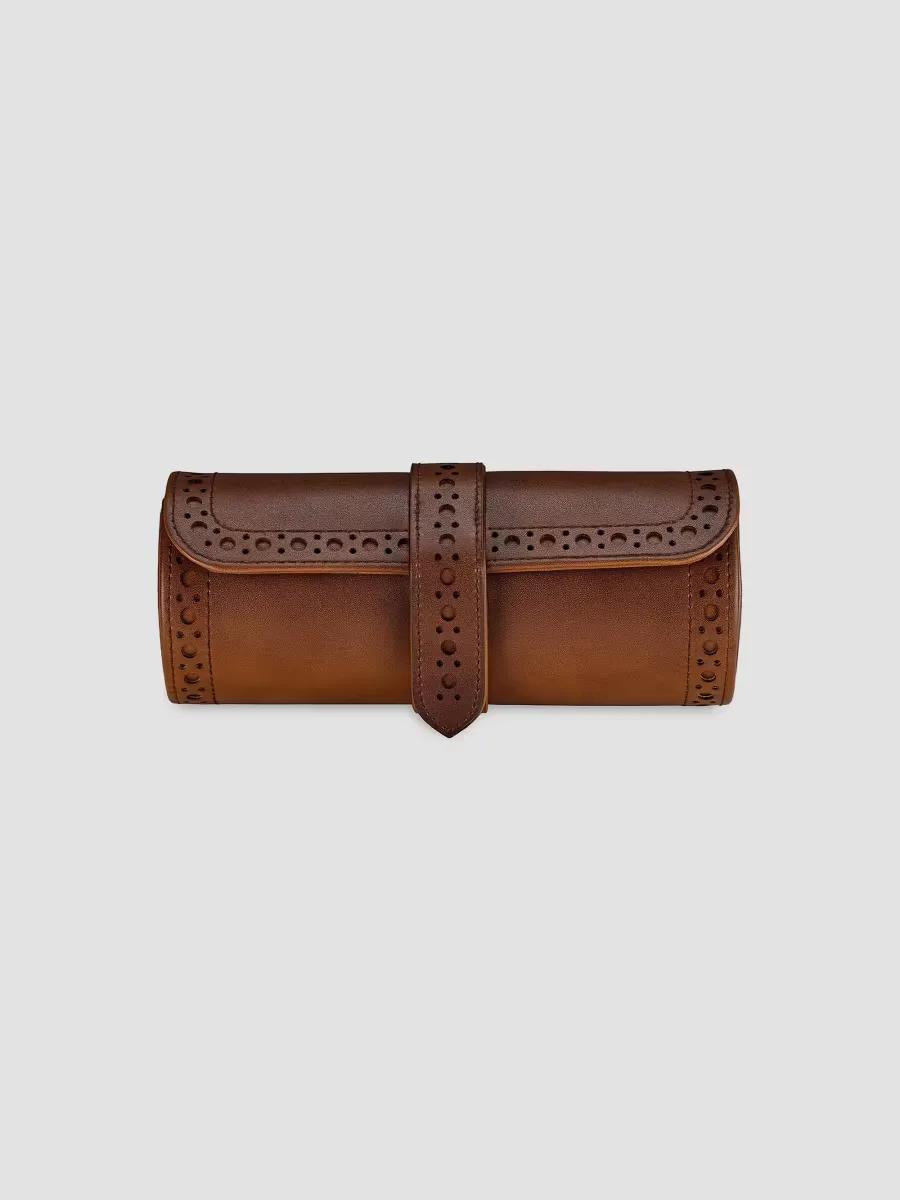 Brogue Triple Watch Roll by Wolf Designs