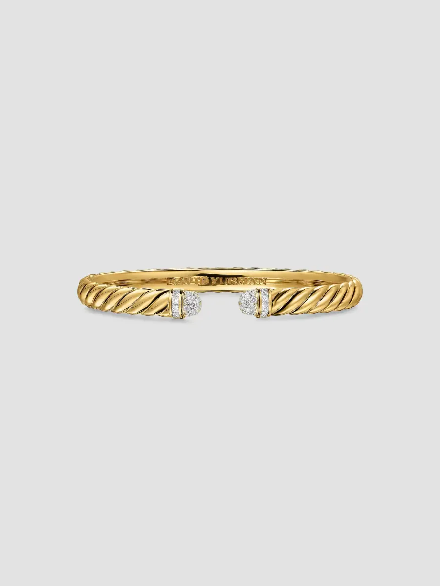 Sculpted Cable Cuff Bracelet in 18K Yellow Gold