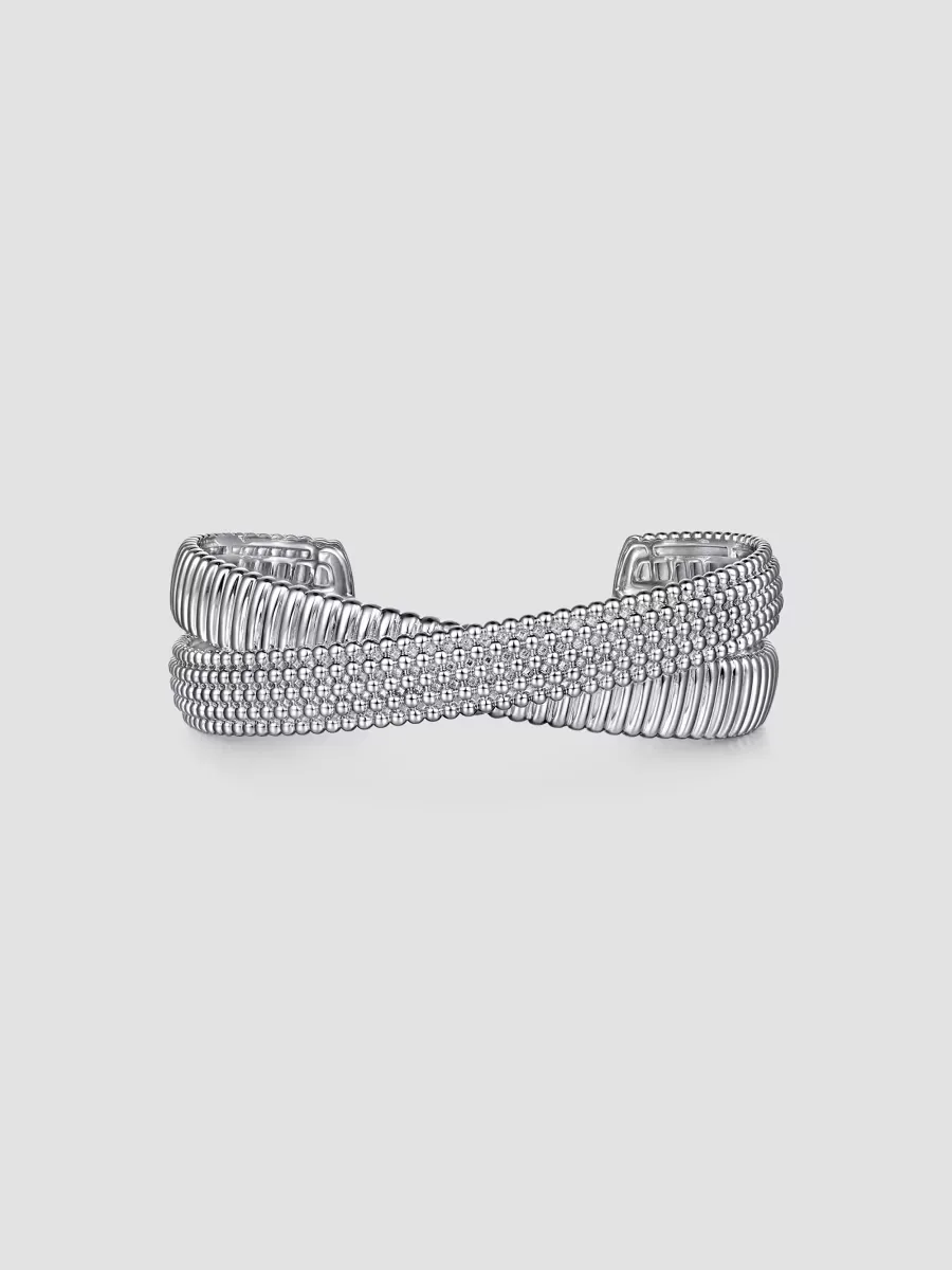 Bujukan Sterling Silver Mixed-Texture Cuff by Gabriel