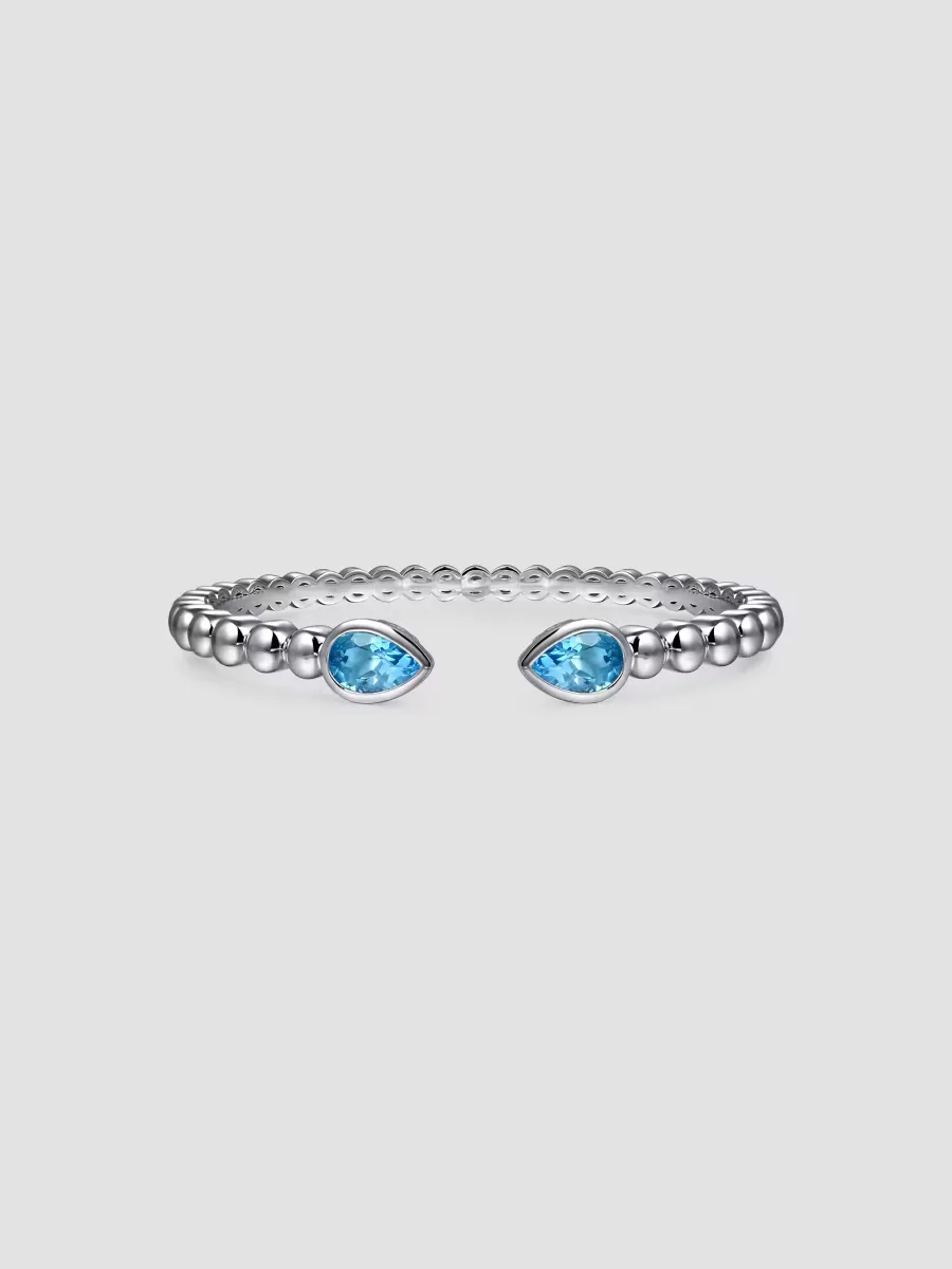 Bujukan Sterling Silver & Swiss Blue Topaz Cuff/6 by Gabriel