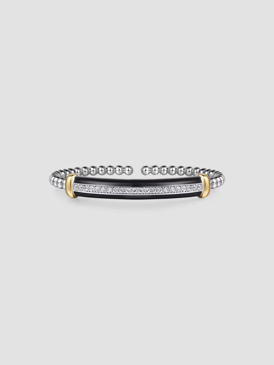 Bujukan Sterling Silver, 14K Yellow Gold & Mixed-Media Beaded Cuff by Gabriel