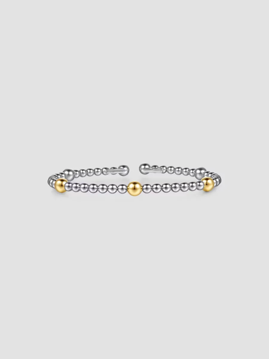 Bujukan 14K Yellow Gold & Sterling Silver Beaded Bangle Bracelet by Gabriel