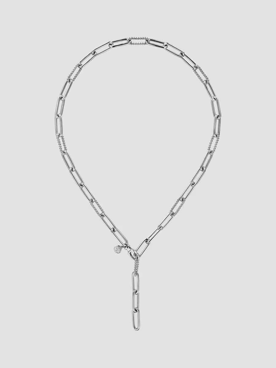 Bujukan Sterling Silver Paper-Clip Link Necklace by Gabriel