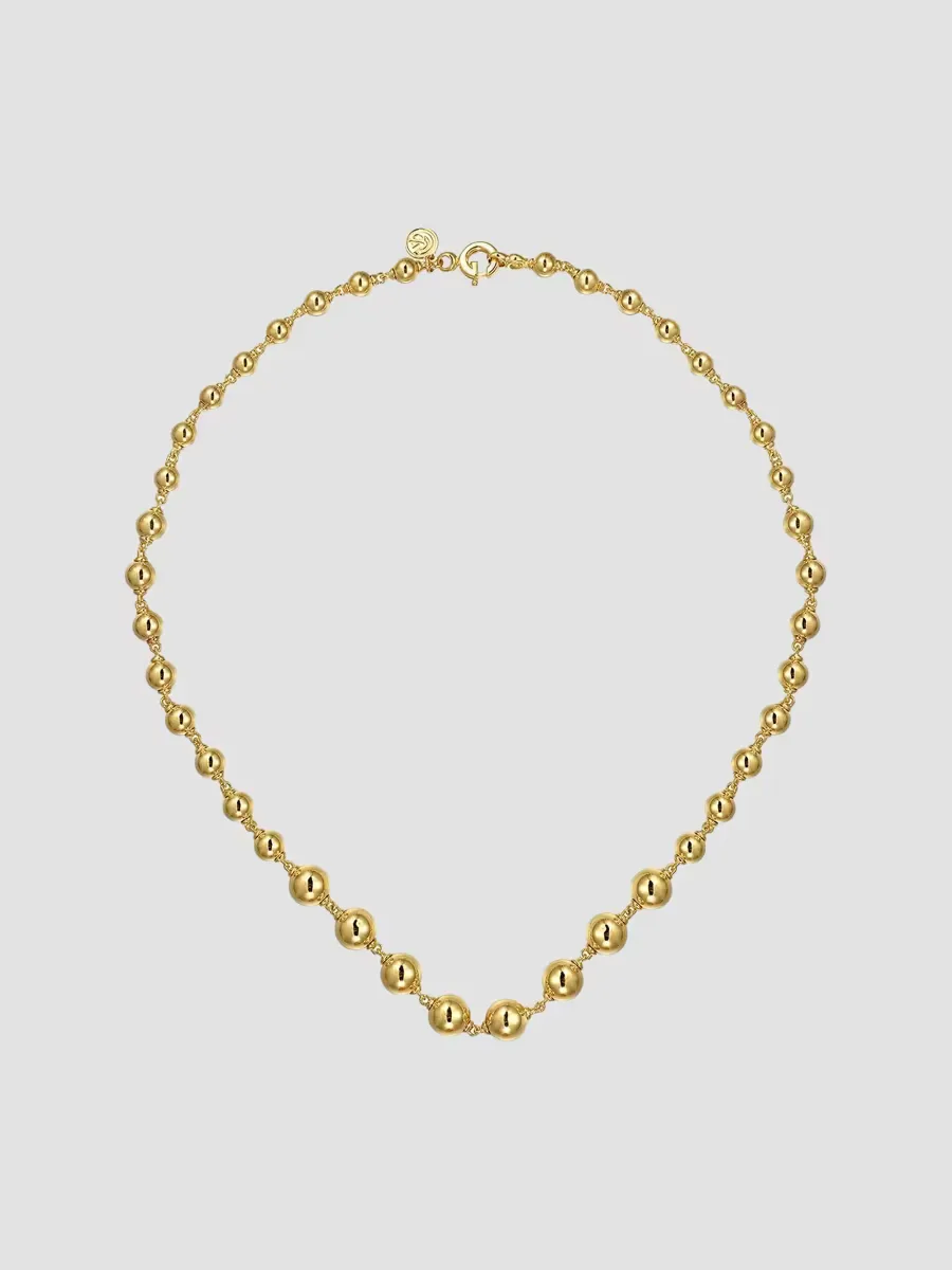 Bujukan 14K Yellow Gold Beaded Necklace by Gabriel