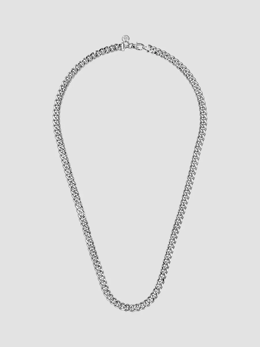 Classic Sterling Silver Cuban Chain Necklace/7MM by Gabriel