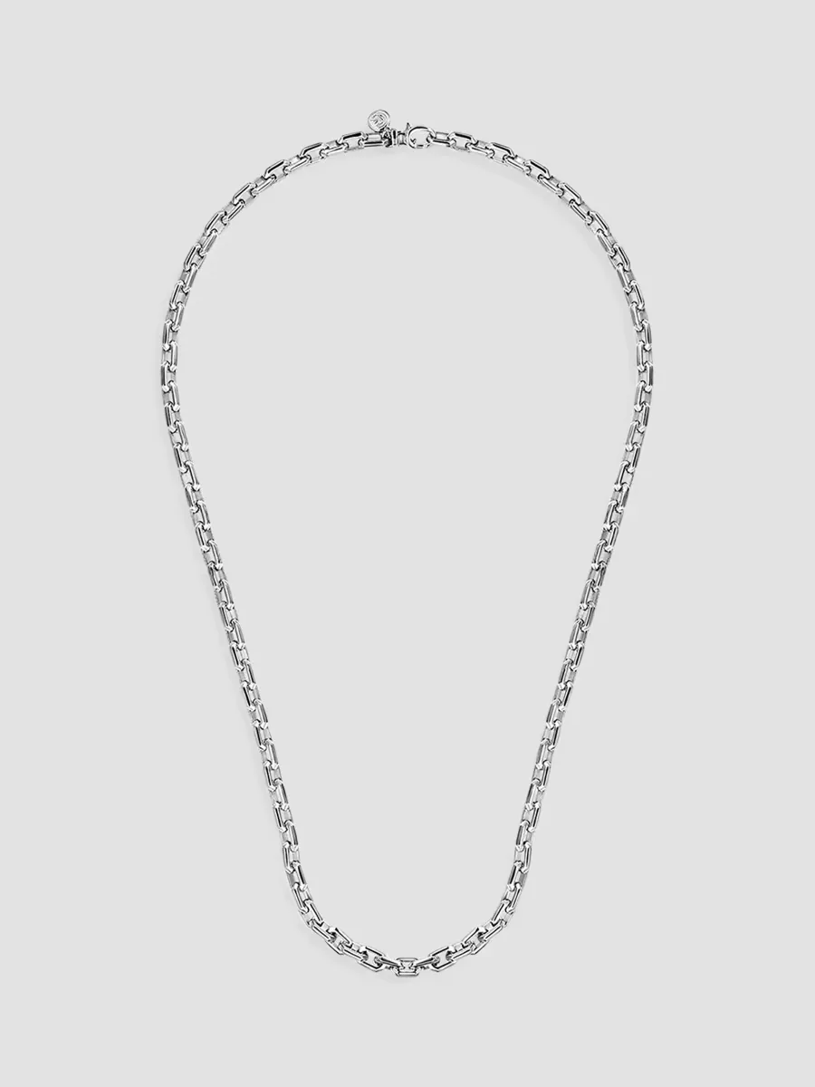 Classic Sterling Silver Faceted Oval-Link Chain Necklace/5.6MM by Gabriel