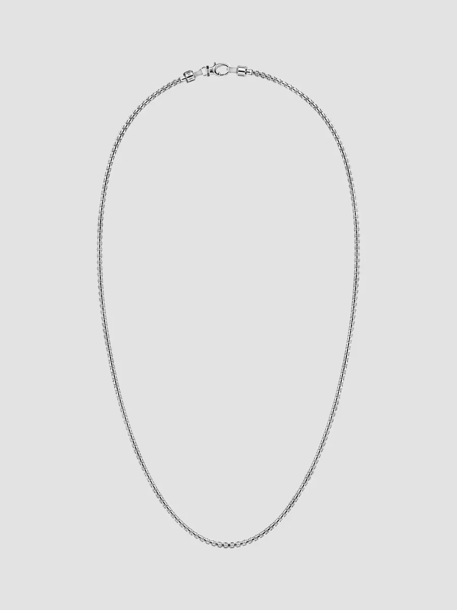 Classic Sterling Silver Box Chain Necklace/3MM by Gabriel