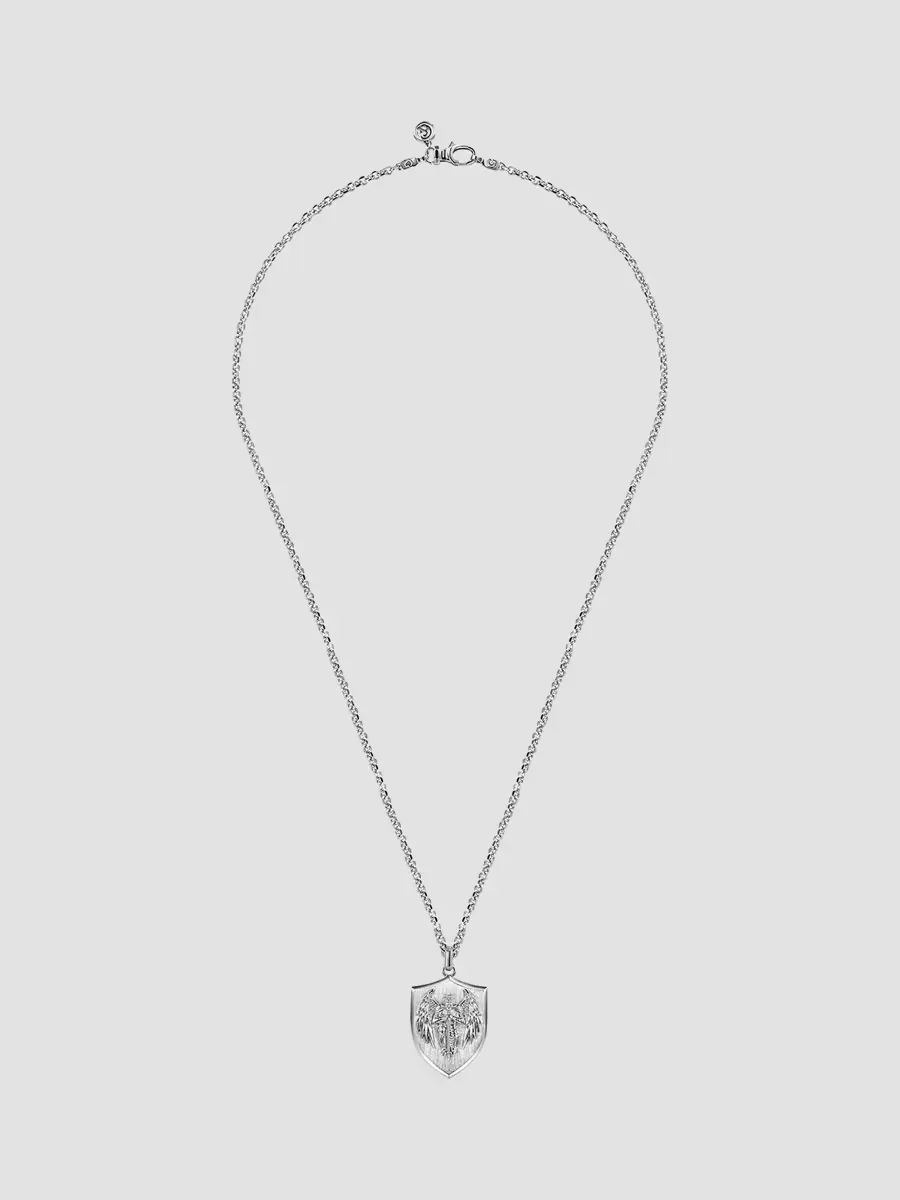 Modern Relics Sterling Silver St. Michael Shield Pendant Necklace by Gabriel