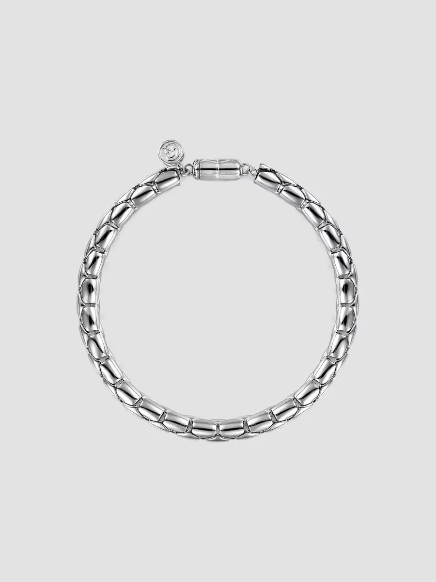 Classic Sterling Silver Tubular Chain Bracelet/6MM
