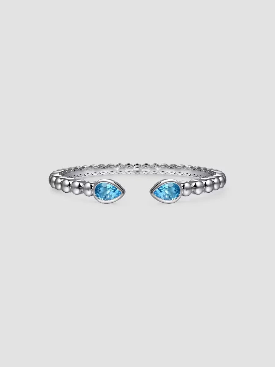 Bujukan Sterling Silver & Swiss Blue Topaz Cuff/5.75 by Gabriel