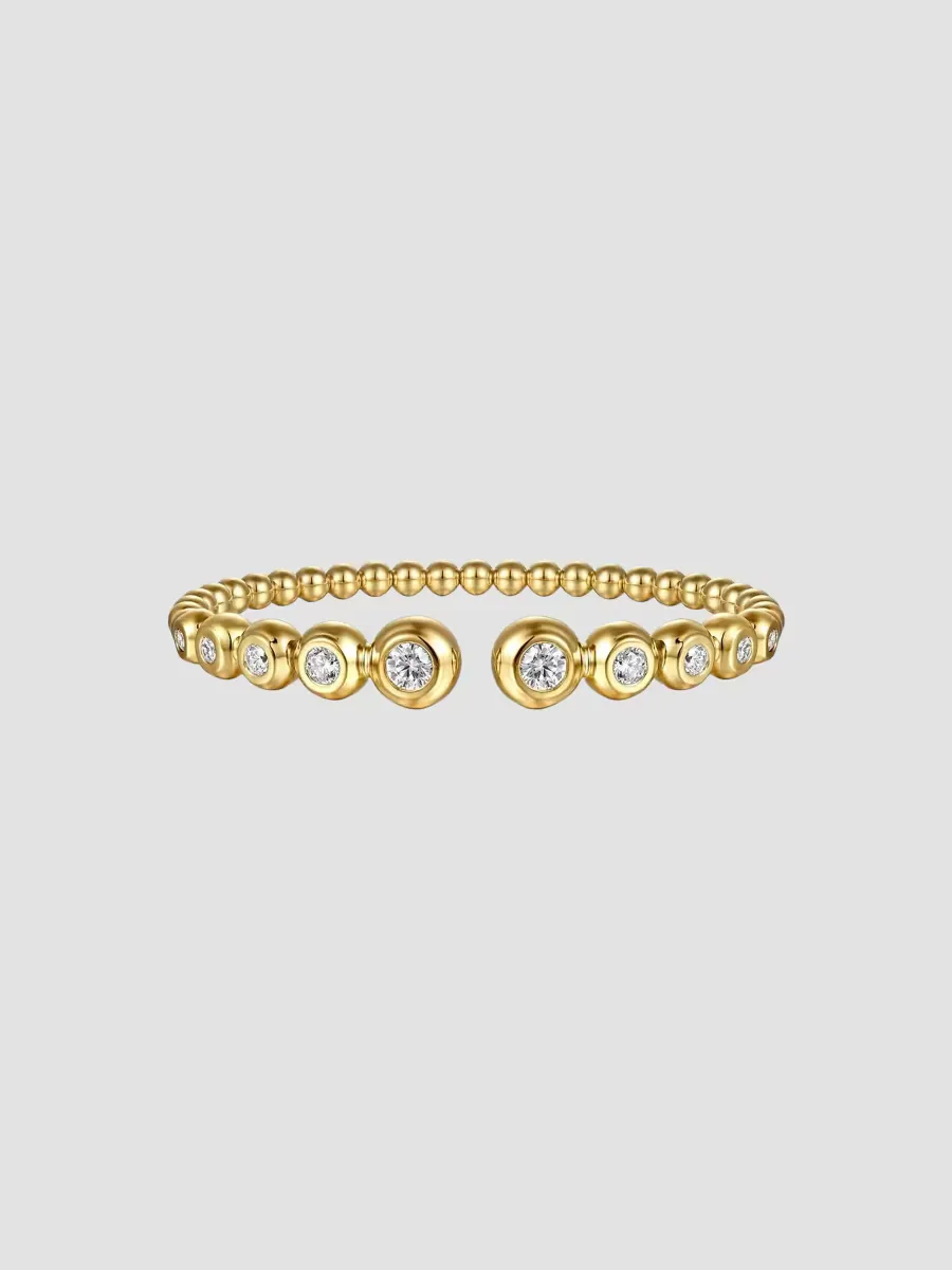 Bujukan 14K Yellow Gold & 1.47 TCW Diamond Beaded Cuff by Gabriel
