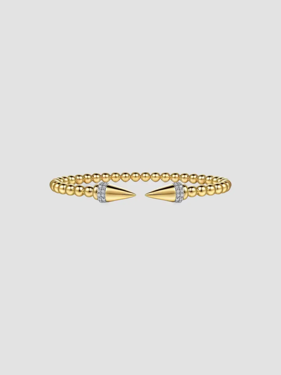Bujukan 14K Yellow Gold & 0.20 TCW Diamond Beaded Cuff by Gabriel