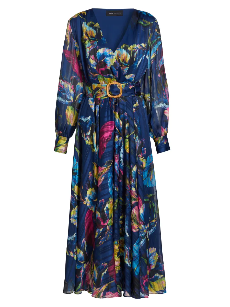Milena Floral Belted Maxi Dress