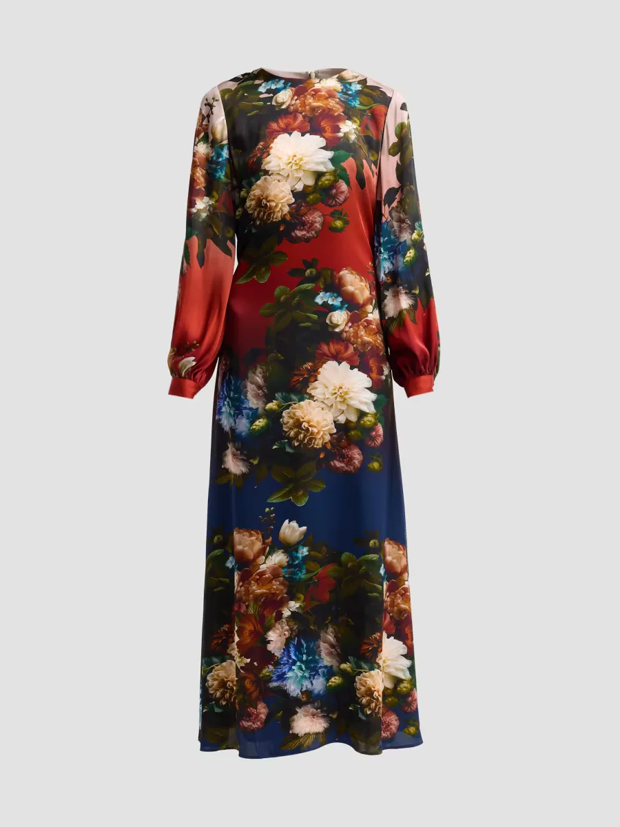 Renata Floral Silk-Blend Maxi Dress