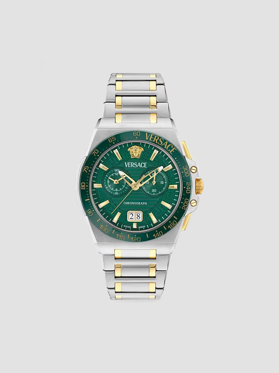 Greca Reaction Two-Tone Bracelet Watch 43MM by Versace