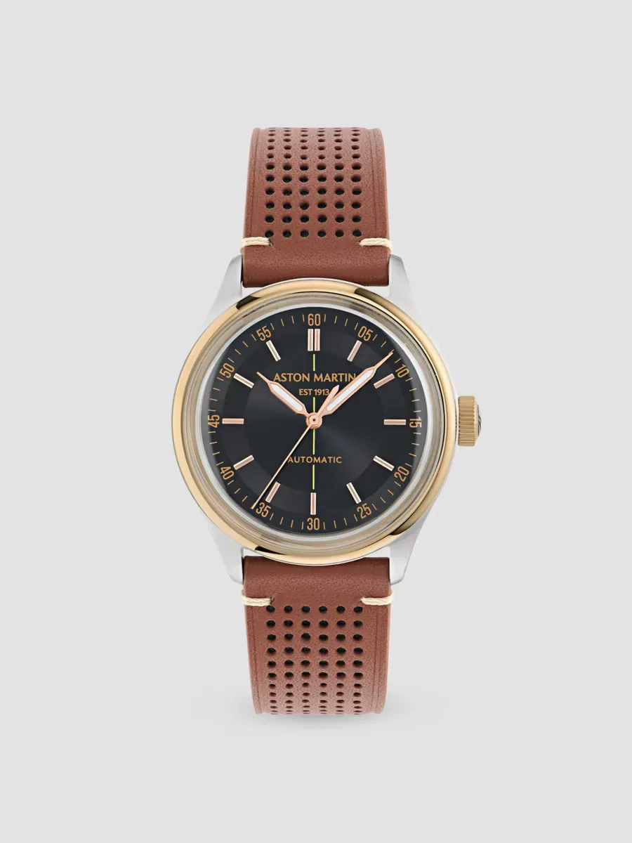 TS1 Automatic Stainless Steel & Leather-Strap Watch 39MM by Aston Martin