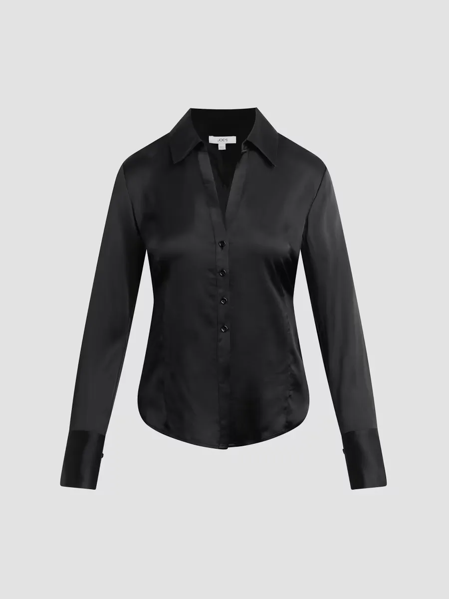 The Cora Satin Slim-Fit Shirt by Joe's Jeans