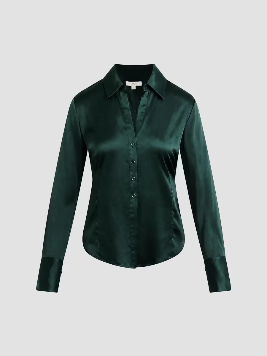 The Cora Satin Slim-Fit Shirt