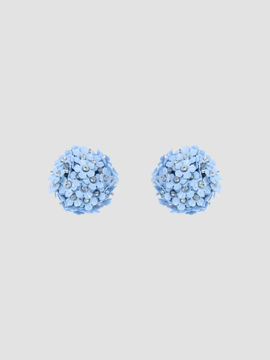24K-Gold-Plated & Mixed-Media Flower Pom-Pom Clip-On Stud Earrings by Oscar de la Renta