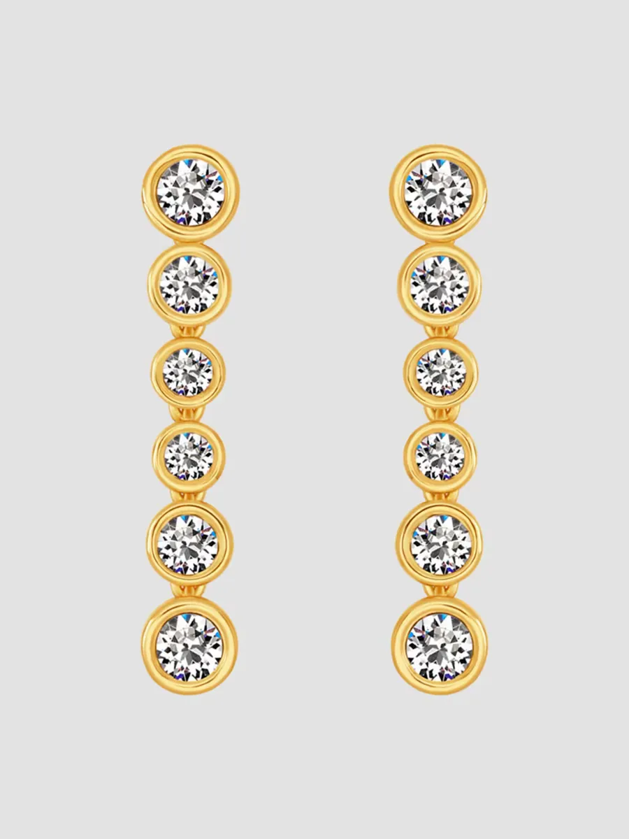 24K-Gold-Plated & Glass Crystal Drop Earrings
