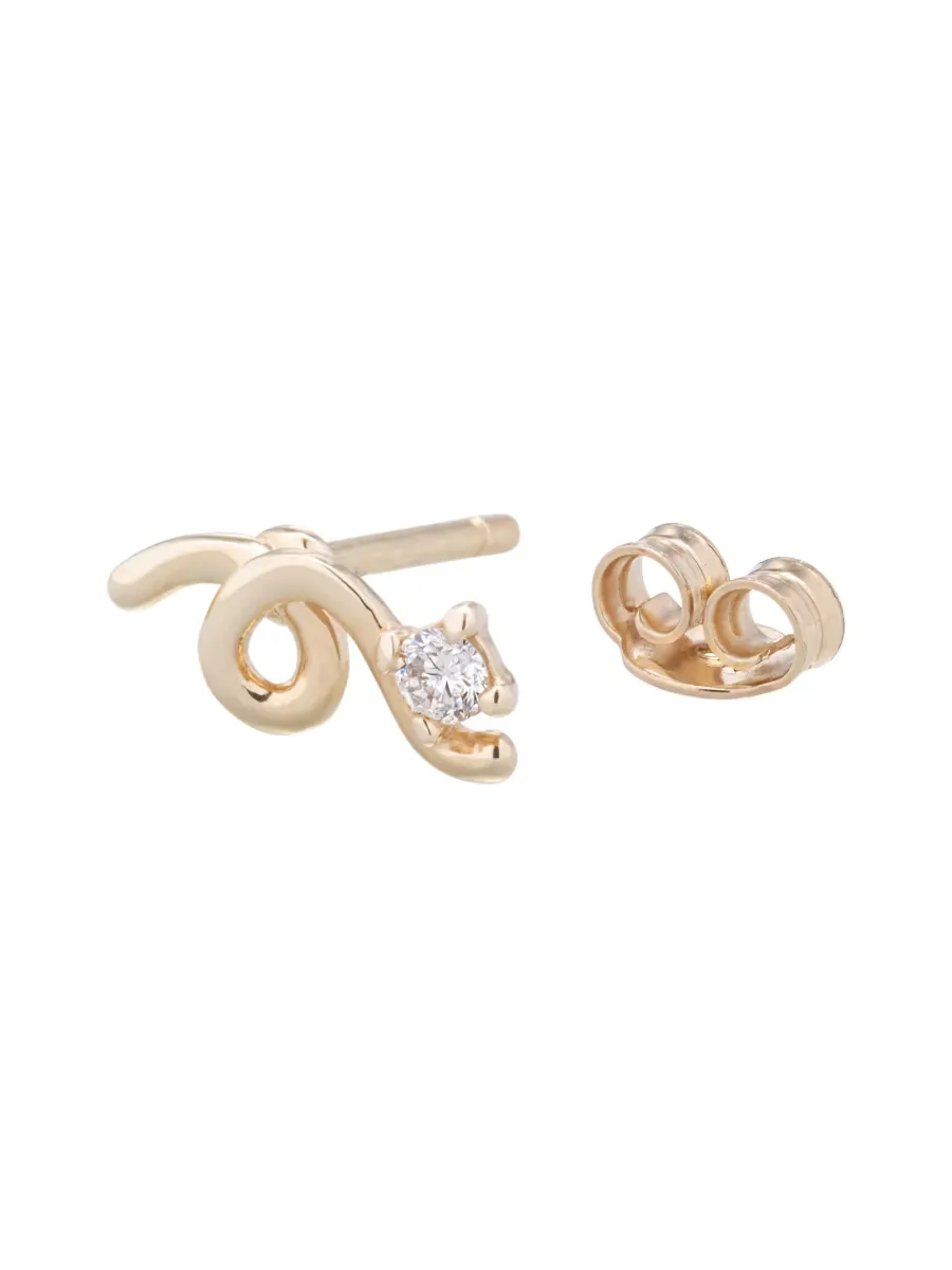 Loop Mini Loop 9K Yellow Gold & 0.01 TCW Diamond Earring by Bea Bongiasca
