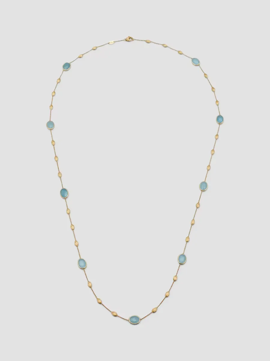 Siviglia 18K Yellow Gold & Aquamarine Long Station Necklace by Marco Bicego