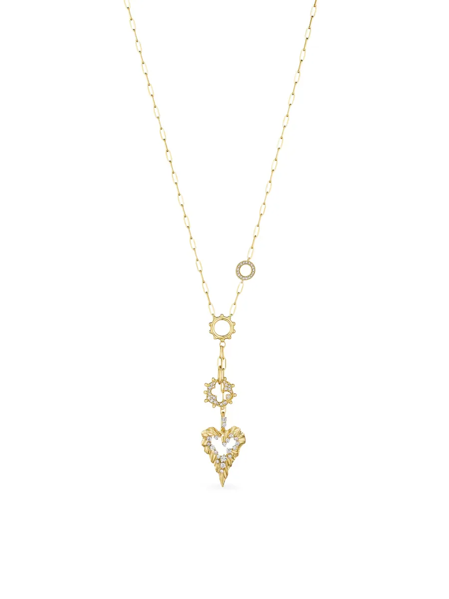 Penka 18K Yellow Gold & 0.83 TCW Diamond Charm Necklace by Hueb