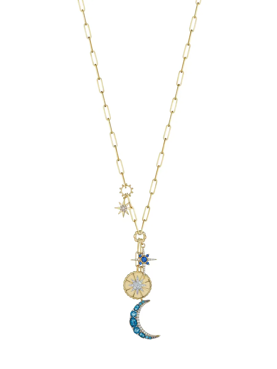 Penka 18K Yellow Gold & Multi-Gemstone Celestial Charm Necklace