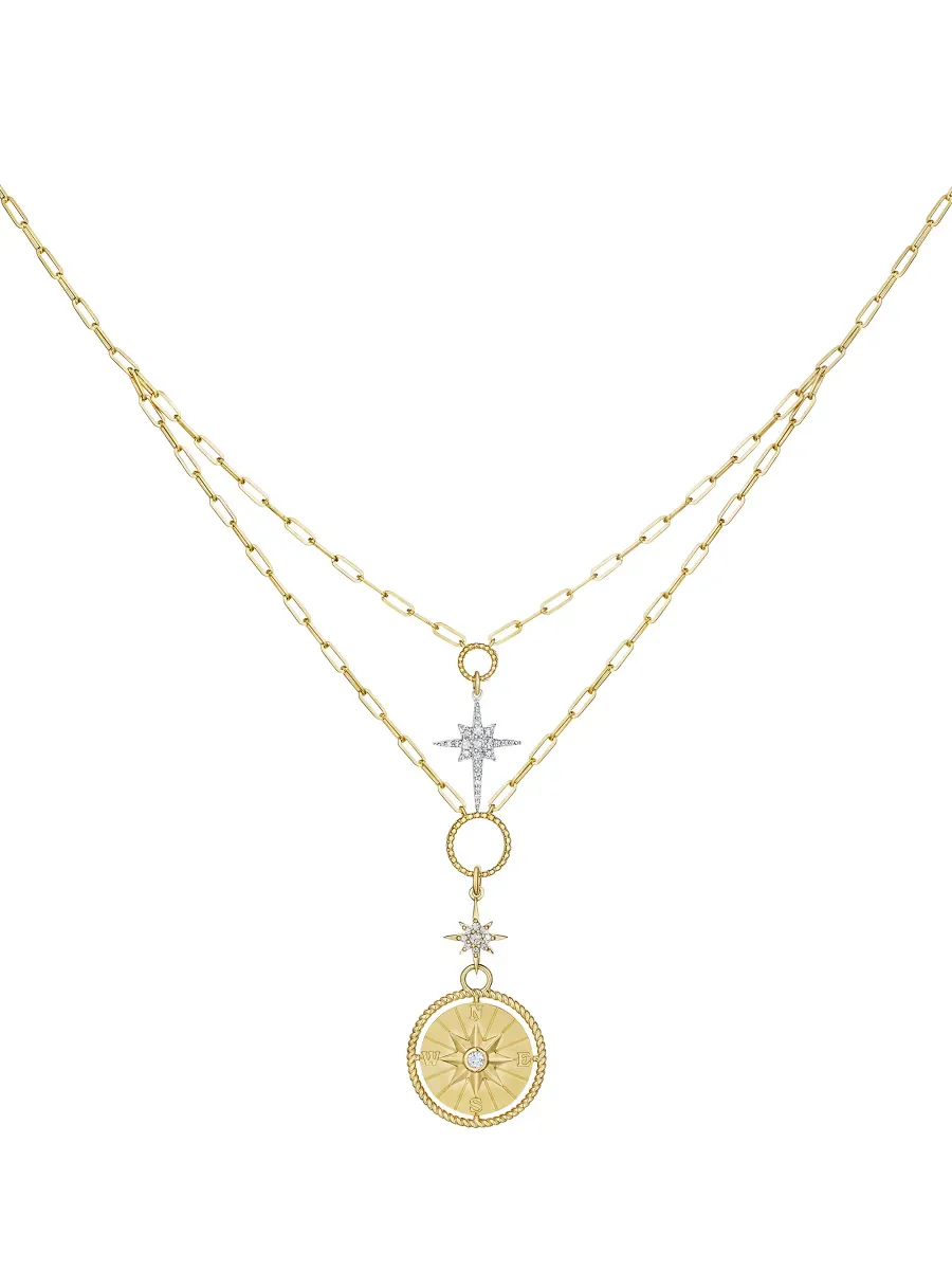 Penka Two-Tone 18K Gold & 0.35 TCW Diamond Charm Necklace by Hueb
