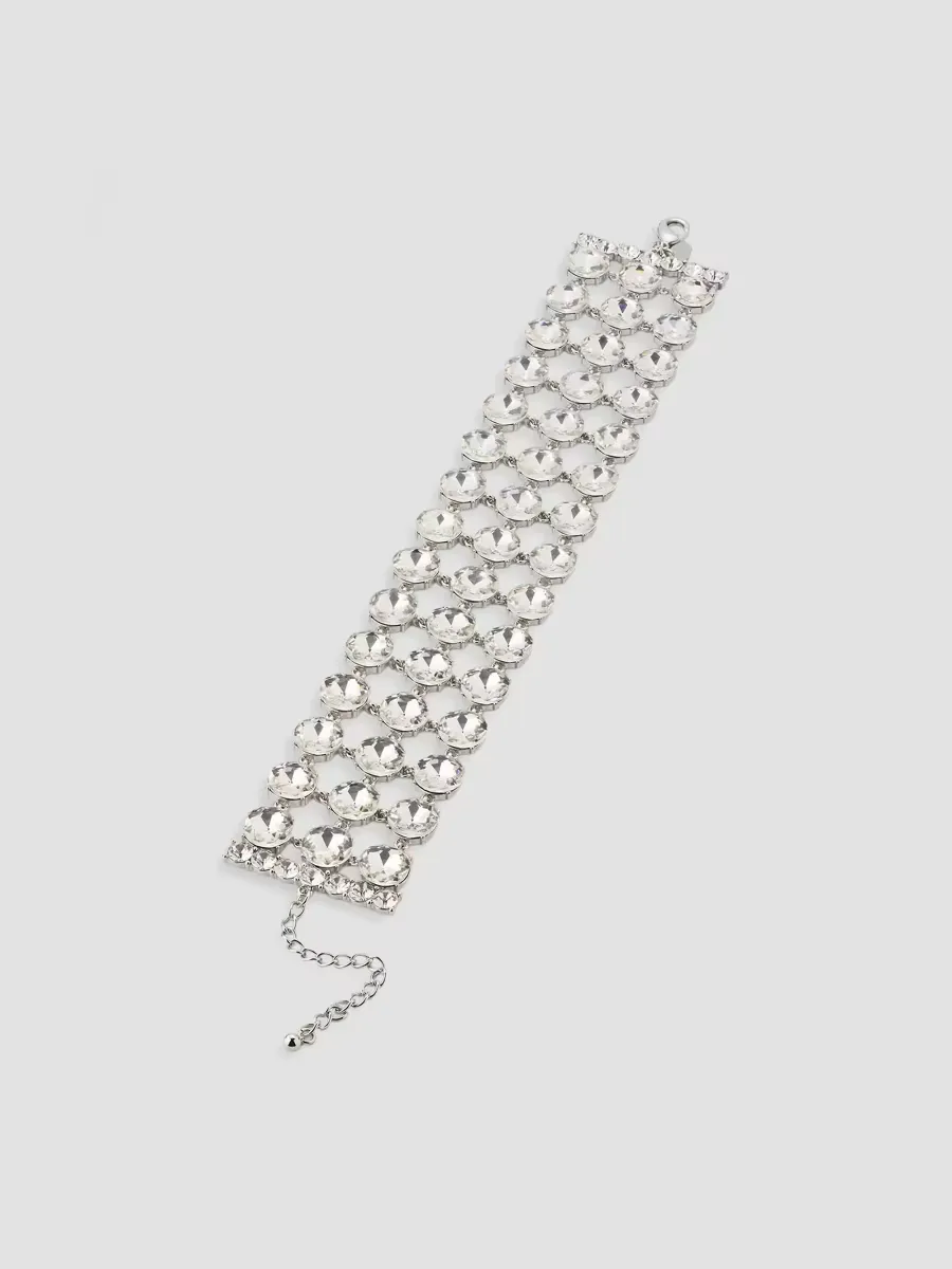 Rhodium-Plated & Crystal Choker by Kenneth Jay Lane