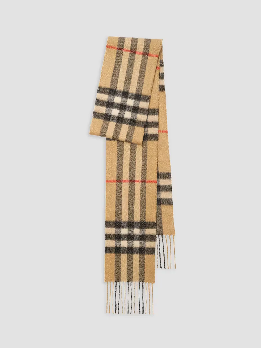 Giant Check Metallic Cashmere-Blend Scarf