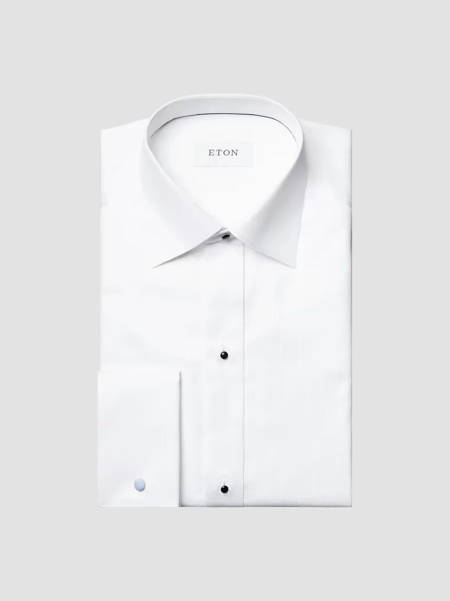 Contemporary-Fit Pliss Bib Formal Shirt