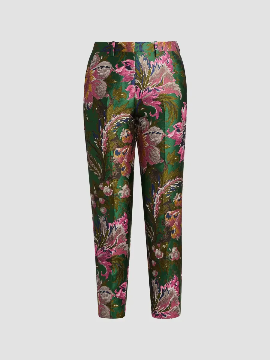 Bristol Floral Jacquard Crop Trousers