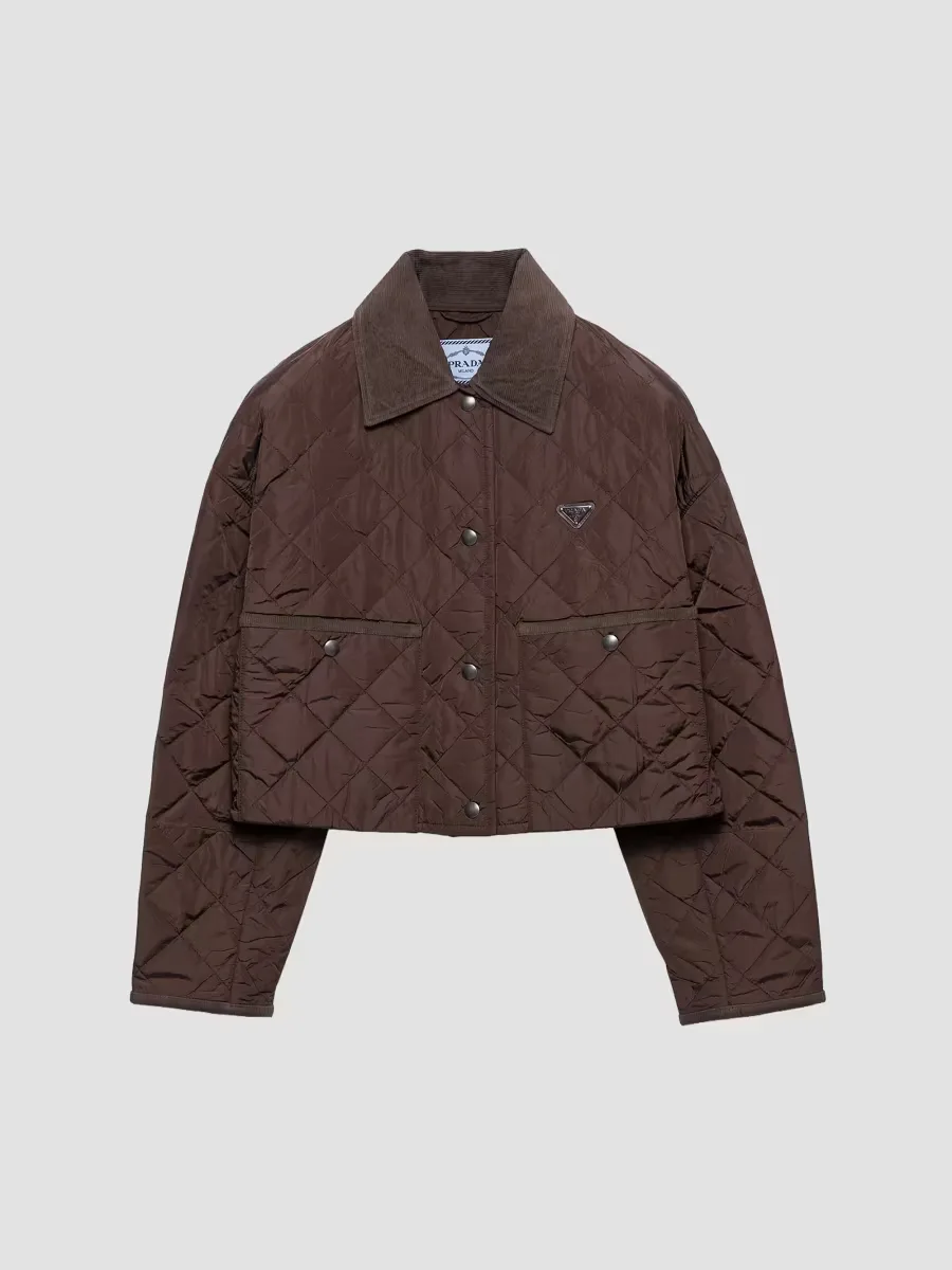 Lightweight Nylon Cropped Blouson Jacket