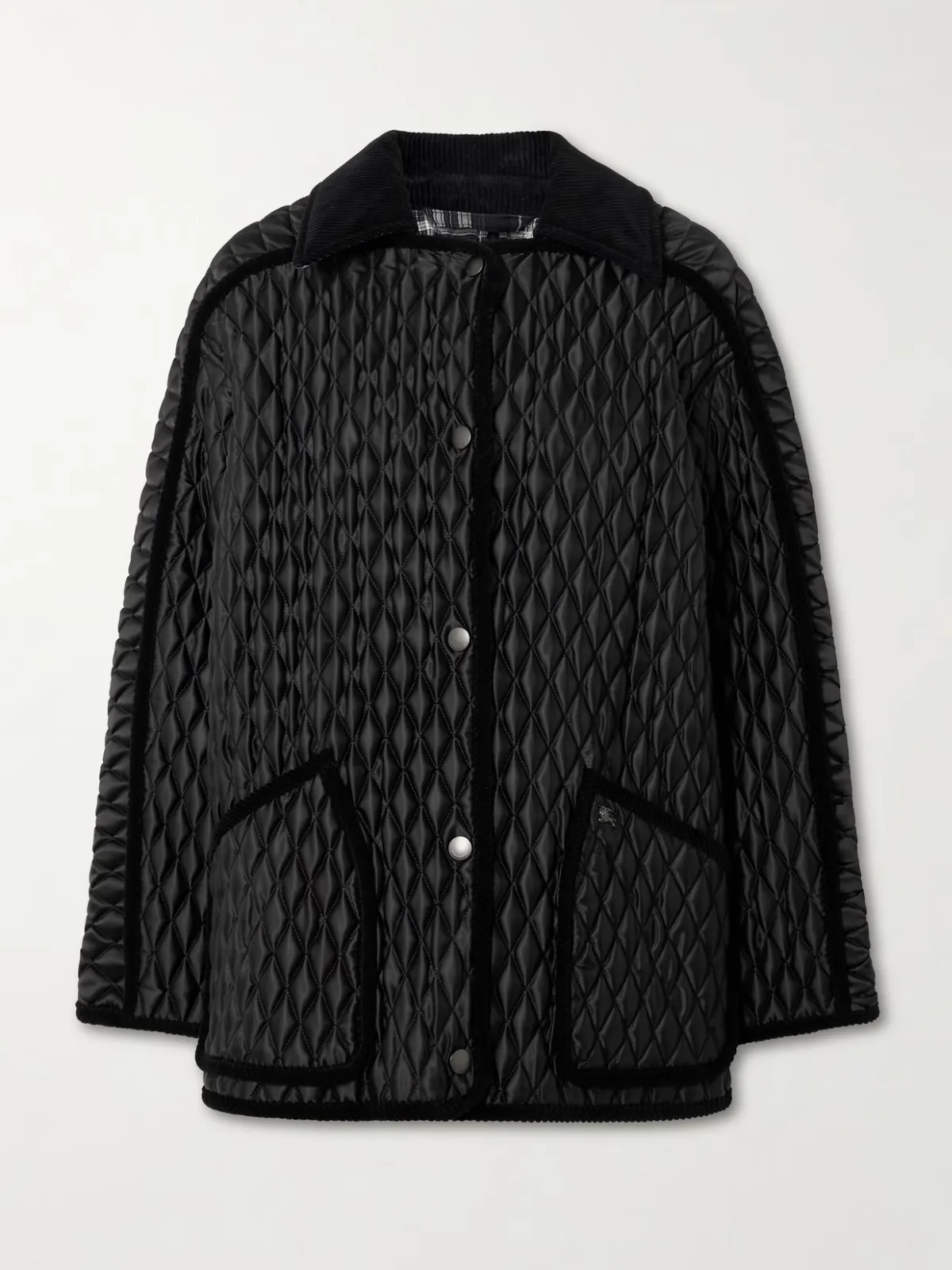 - Cotton Corduroy-trimmed Quilted Shell Jacket -