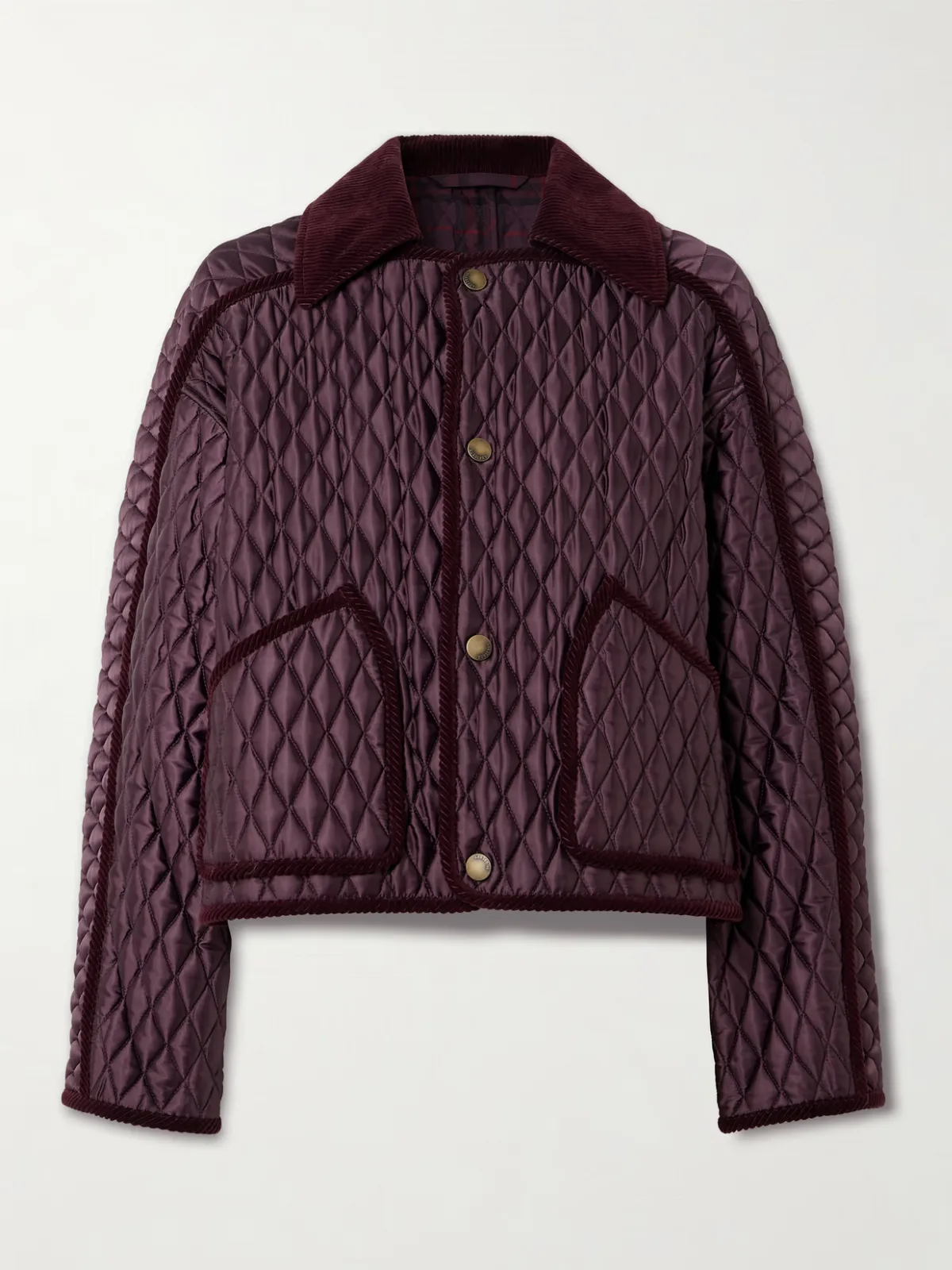 - Cotton Corduroy-trimmed Quilted Shell Jacket -
