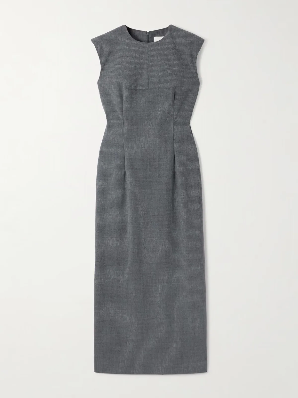 - Estelle Pinstriped Woven Midi Dress -