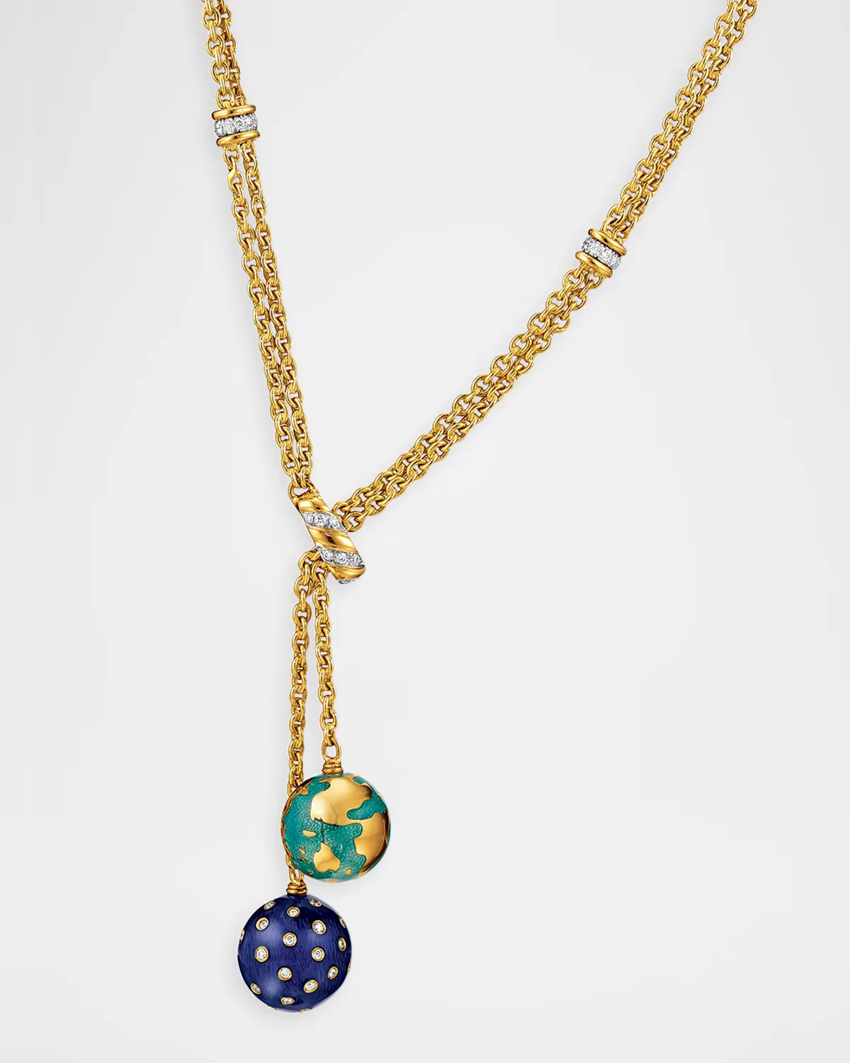 18K Night and Day Y-Necklace with Diamonds by Verdura
