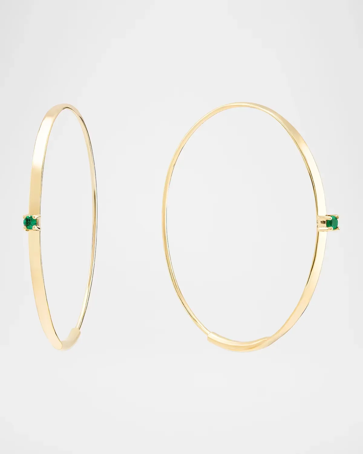 Magic Hoop 14K Yellow Gold & Emerald Hoop Earrings by Lana