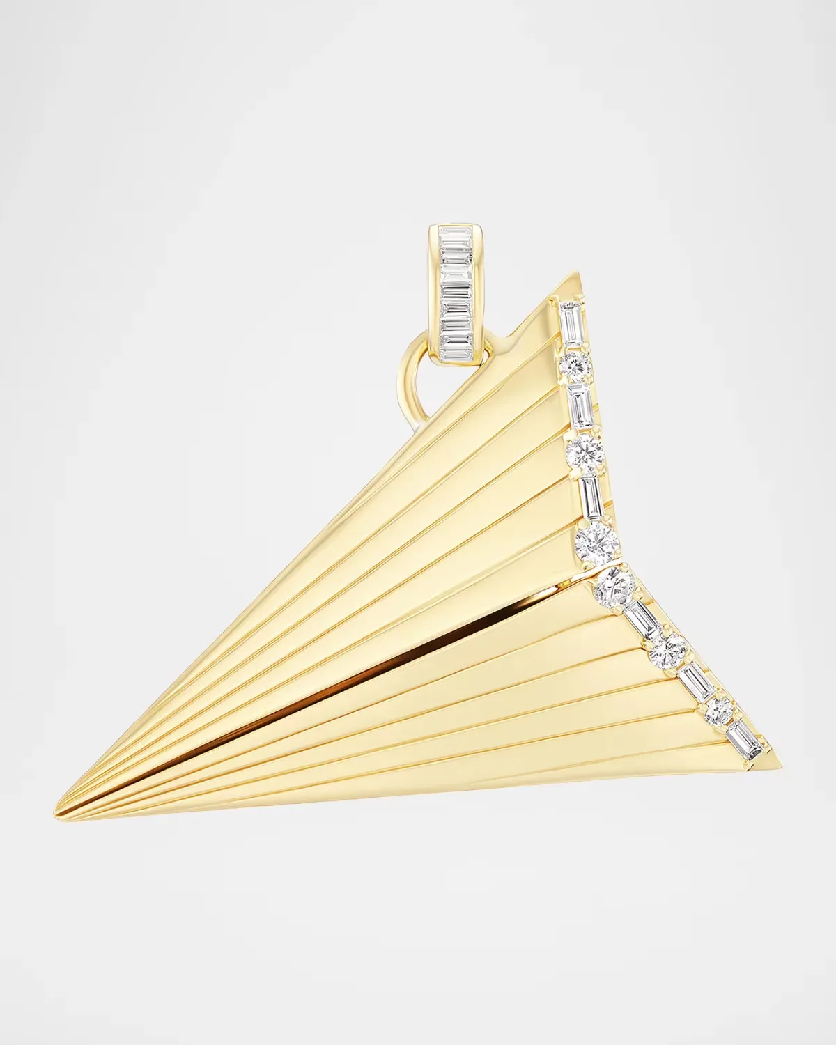 18K Yellow Gold Diamond Paper Plane Pendant by Sorellina